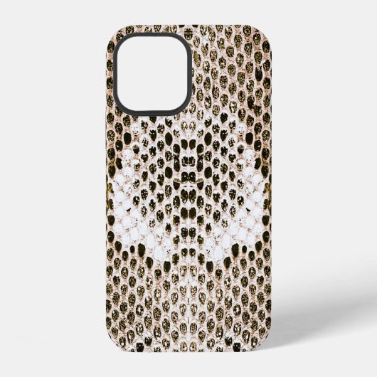 Coque iPhone 12 peau python, motif de serpent, motif de peau anima (Verso)