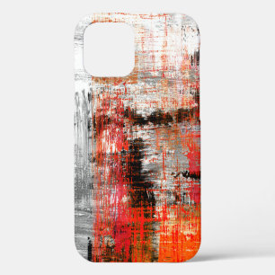 Coque iPhone 12 peint à la main abstrait fond abstrait, art, huil