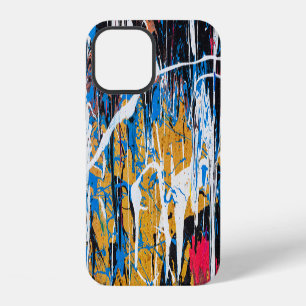 Coque iPhone 12 Peinture à goutte colorée : mur de graffiti.