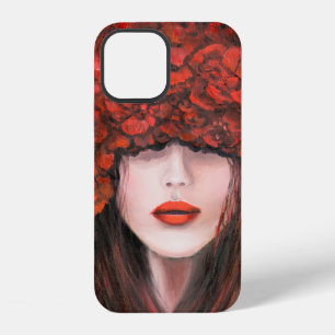 Coque iPhone 12 Peinture à l'huile abstraite montrant le visage d'