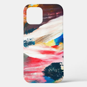 Coque iPhone 12 Peinture à l'huile dessinée à la main. Fond d'art