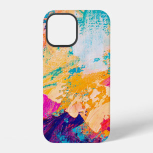 Coque iPhone 12 Peinture à l'huile dessinée à la main. Fond d'art