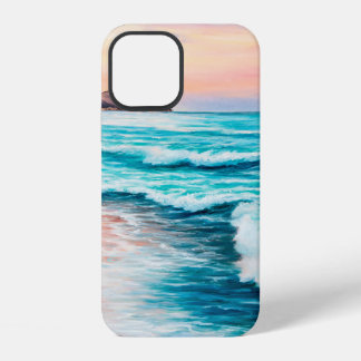 Coque iPhone 12  peinture à l'huile sur le beau coucher de soleil 