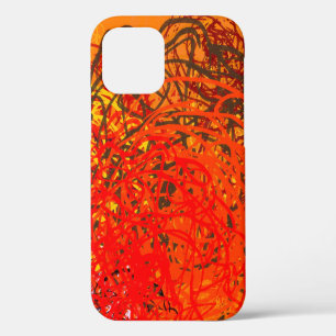 Coque iPhone 12 Peinture abstraite sur toile. Art fait main. Coule