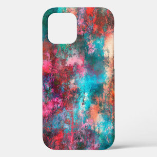 Coque iPhone 12 Peinture abstraite. Traits de pinceau, taches de p