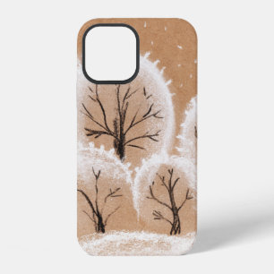 Coque iPhone 12 Peinture au pinceau. Toile artistique. Peinture à