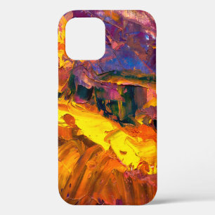 Coque iPhone 12 Peinture d'art avec palette peintures, toile, abs
