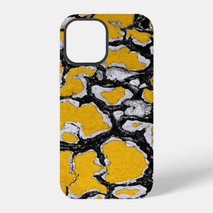 Coque iPhone 12 Peinture jaune craquelée de la route