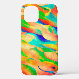 Coque iPhone 12 peinture multicolore art fond d'écran abstrait