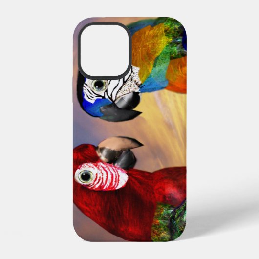 COQUE iPhone 12 PERROQUETS HYPER / ARA ROUGE ET BLEU (Verso)