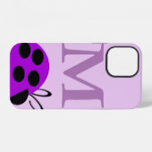 Coque iPhone 12 Personalisé Ladybug mou violet (Verso Horizontal)