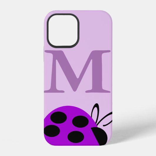Coque iPhone 12 Personalisé Ladybug mou violet (Verso)