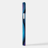Coque iPhone 12 Personnalisé Moderne Abstrait-bleu et Fuchsia (Côté droit)