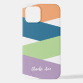 Coque iPhone 12 Personnalisé Purple Turquoise Lime Vert Orange (Verso)
