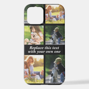 Coque iPhone 12 Personnaliser le collage photo et le texte Coque-M