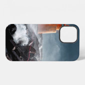 COQUE iPhone 12 PHAR ORANGE SUR UN ROCHER (Verso Horizontal)
