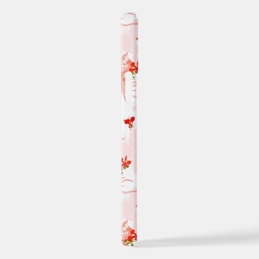 Coque iPhone 12 Phoenix Oiseau Et Phoenix Fleur Motif Sans Faille (Côté droit)