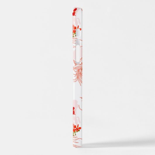 Coque iPhone 12 Phoenix Oiseau Et Phoenix Fleur Motif Sans Faille (Côté gauche)