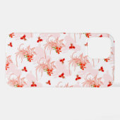 Coque iPhone 12 Phoenix Oiseau Et Phoenix Fleur Motif Sans Faille (Verso Horizontal)
