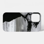 Coque iPhone 12 Photographie de la nature en noir et blanc (Verso Horizontal)