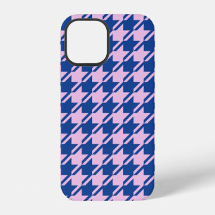 Coque iPhone 12 Pied de fond rose+Motif bleu