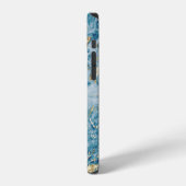 Coque iPhone 12 Pierre d'Or Bleu Foncé Unique (Côté gauche)