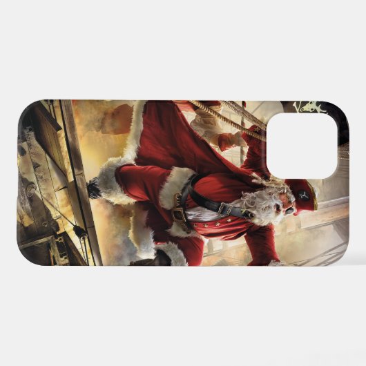 Coque iPhone 12 Pirate Père Noël (Verso Horizontal)