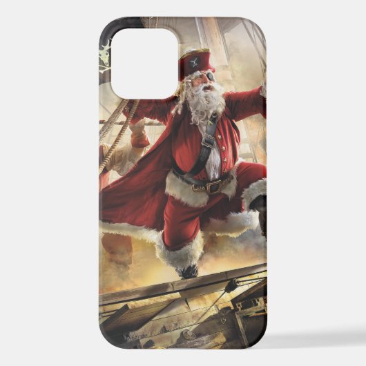 Coque iPhone 12 Pirate Père Noël (Verso)