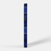 Coque iPhone 12 Plaid bleu marine (Côté droit)