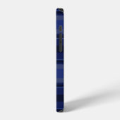 Coque iPhone 12 Plaid bleu marine (Côté gauche)