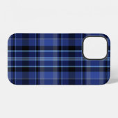 Coque iPhone 12 Plaid bleu marine (Verso Horizontal)