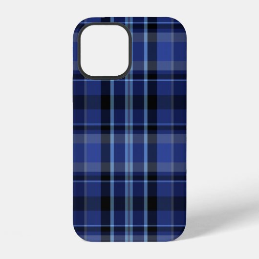 Coque iPhone 12 Plaid bleu marine (Verso)