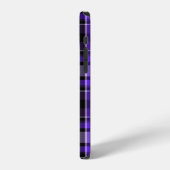 Coque iPhone 12 Plaid violet et noir (Côté gauche)