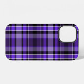 Coque iPhone 12 Plaid violet et noir (Verso Horizontal)