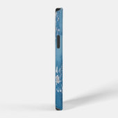 Coque iPhone 12 Planche en bois sarcelle et marron (Côté droit)