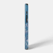 Coque iPhone 12 Planche en bois sarcelle et marron (Côté gauche)