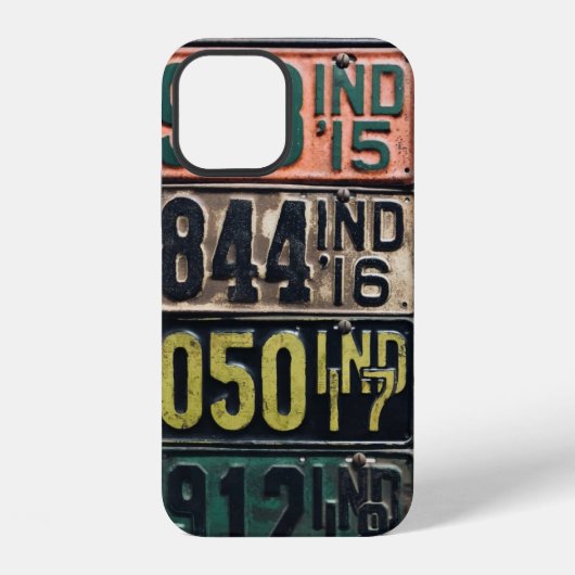 Coque iPhone 12 Plaques d'immatriculation vintage (Verso)