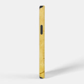 Coque iPhone 12 plâtre texturé abstrait jaune clair sur le mur (Côté droit)
