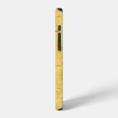 Coque iPhone 12 plâtre texturé abstrait jaune clair sur le mur (Côté gauche)