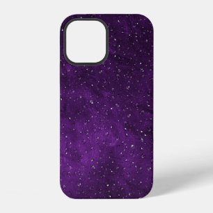 Coque iPhone 12 Pluie sur cuir violet