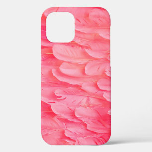 Coque iPhone 12 Plumes de flamant roseflamant,plume,rose,textur
