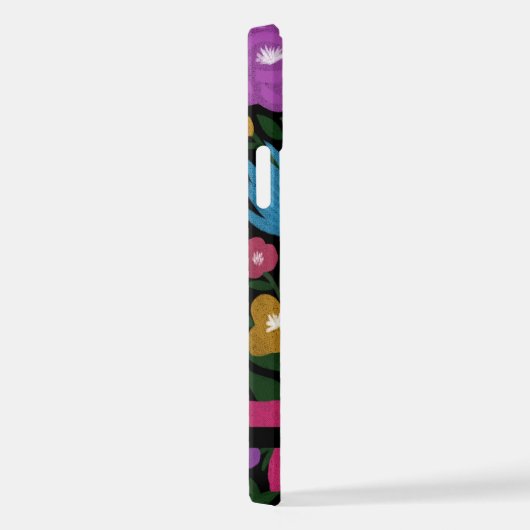 Coque iPhone 12 Plutôt Gras Florales Peintes | Nom (Côté droit)