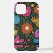 Coque iPhone 12 Plutôt Gras Florales Peintes | Nom (Verso)