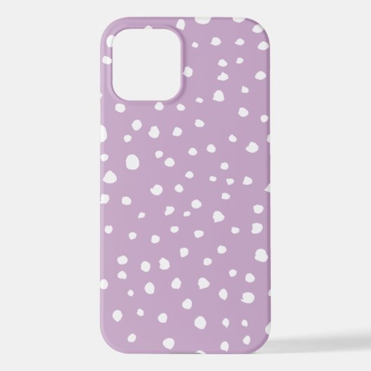Coque iPhone 12 Points Dalmatiens Lilac, Points Dalmatiens, Pots D (Verso)