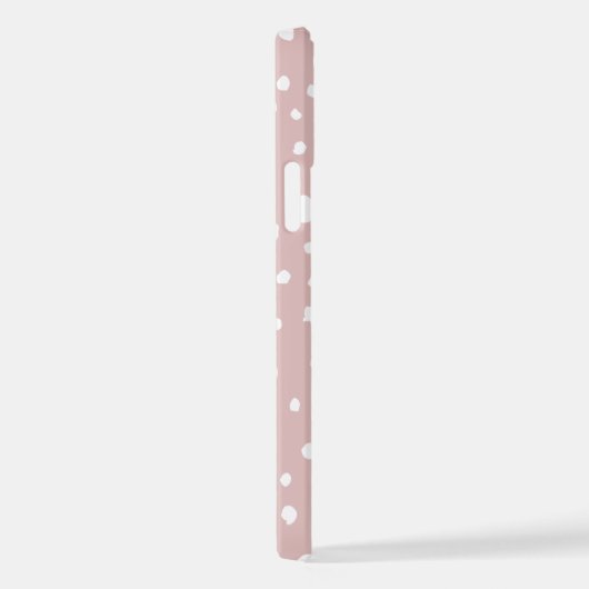 Coque iPhone 12 Points Dalmatiens Rose, Points Dalmatiens, Impress (Côté droit)