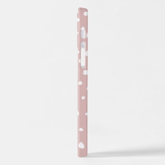 Coque iPhone 12 Points Dalmatiens Rose, Points Dalmatiens, Impress (Côté gauche)