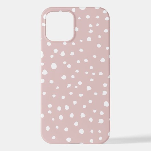 Coque iPhone 12 Points Dalmatiens Rose, Points Dalmatiens, Impress (Verso)
