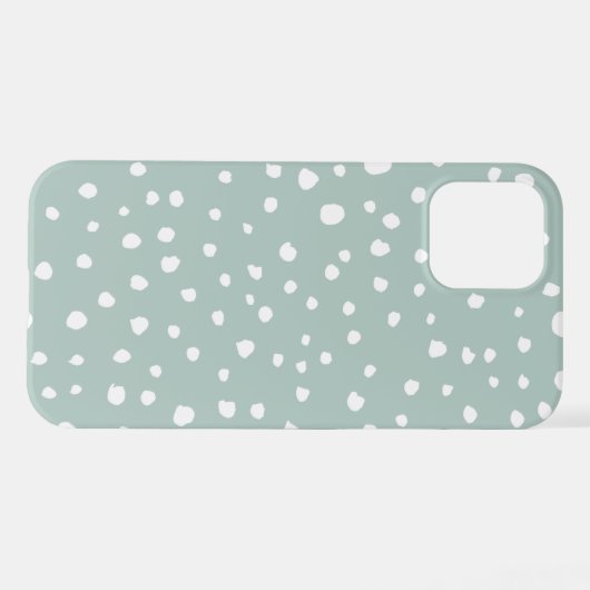 Coque iPhone 12 Points Dalmatiens verts, Points Dalmatiens, Pots D (Verso Horizontal)