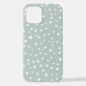 Coque iPhone 12 Points Dalmatiens verts, Points Dalmatiens, Pots D (Verso)