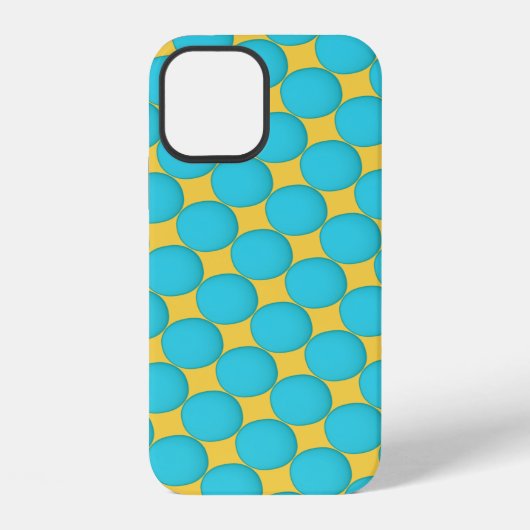 Coque iPhone 12 Points jaune sarcelle frais (Verso)